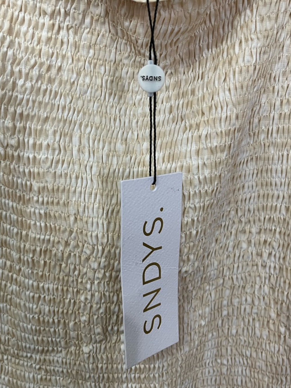 SNDYS Courtney Smocked Midi Dress - Cream, Size 6 - Picture 11 of 11